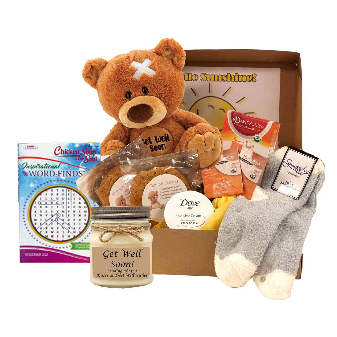 Get Well Gift of Sunshine Care Package- get well soon gift basket - Timeless Beauty