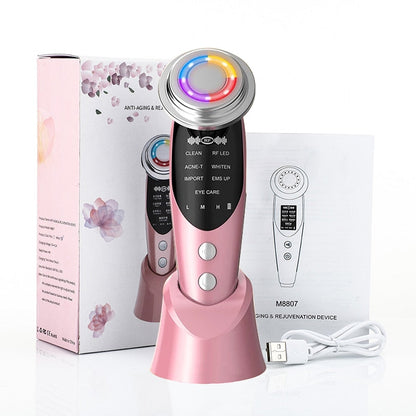 7 In 1 RF Face Massager Skin Rejuvenation Mesotherapy Facial Lifting - Timeless Beauty