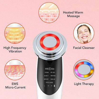 7 In 1 RF Face Massager Skin Rejuvenation Mesotherapy Facial Lifting - Timeless Beauty