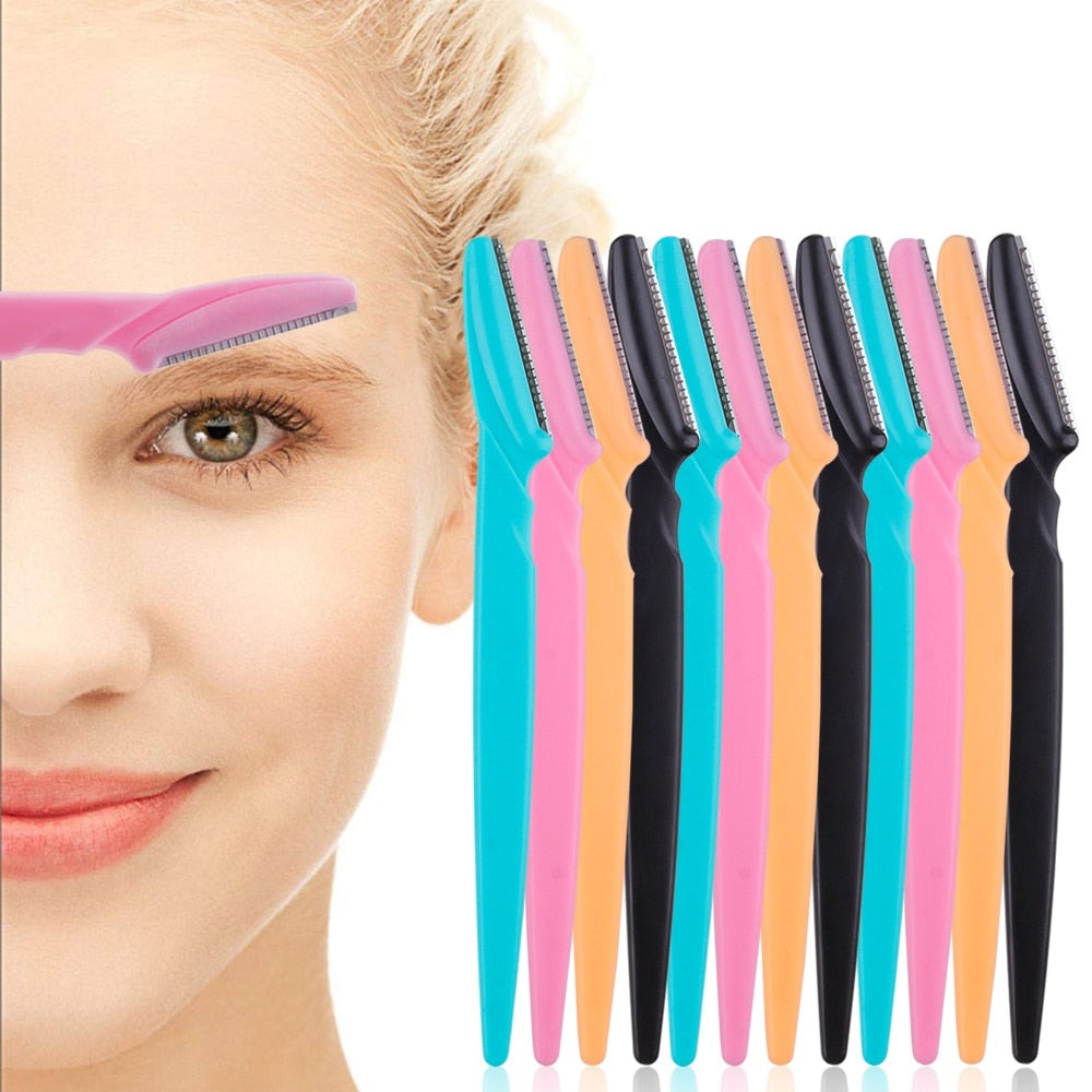 100Pcs Eyebrow Cutting Knife Blades Shaver Women Face Trimmer Hair Maroon Asteria