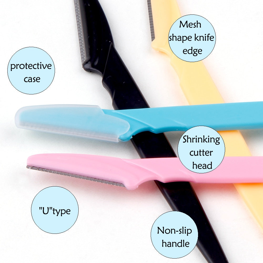 100Pcs Eyebrow Cutting Knife Blades Shaver Women Face Trimmer Hair Maroon Asteria