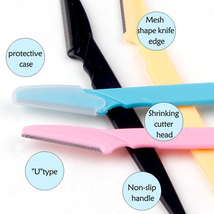 100Pcs Eyebrow Cutting Knife Blades Shaver Women Face Trimmer Hair Maroon Asteria