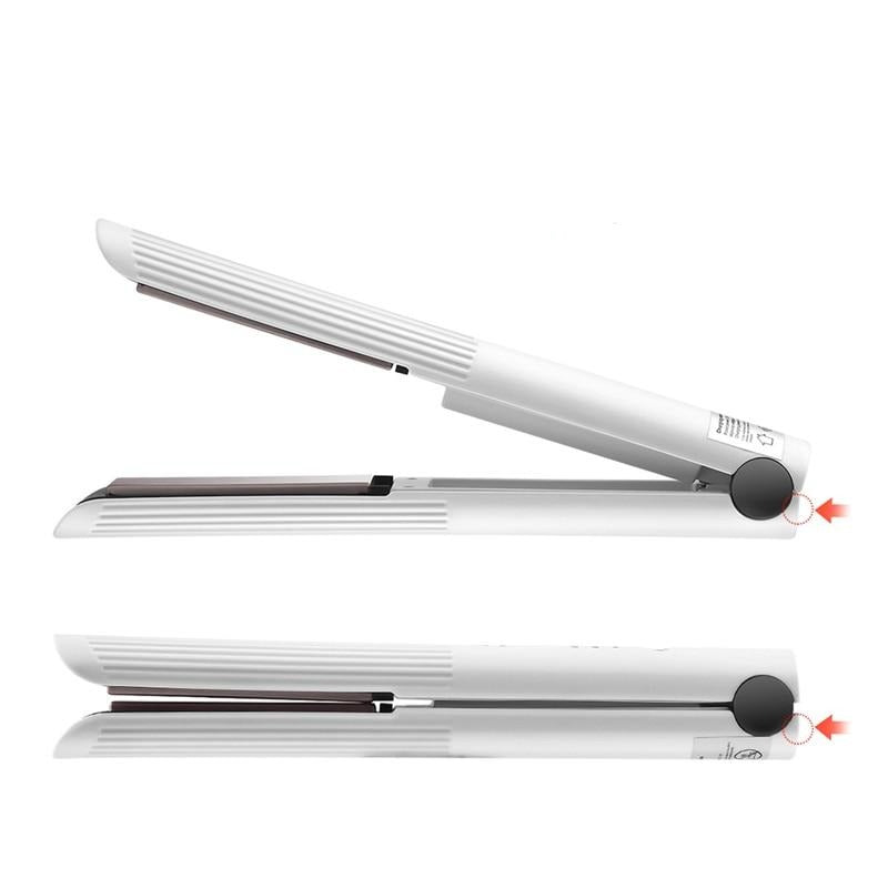 Rechargeable Hair Straightener Cordless Flat Iron Curler Ceramic - Timeless Beauty