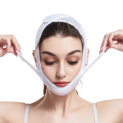 V Face Shaper Facial Slimming Bandage Relaxation Lift Up Belt Shape Maroon Asteria