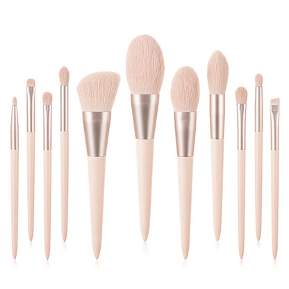 11Pcs Pink Makeup Brush Set Eye Shadow Blending Eyeliner Eyelash Maroon Asteria