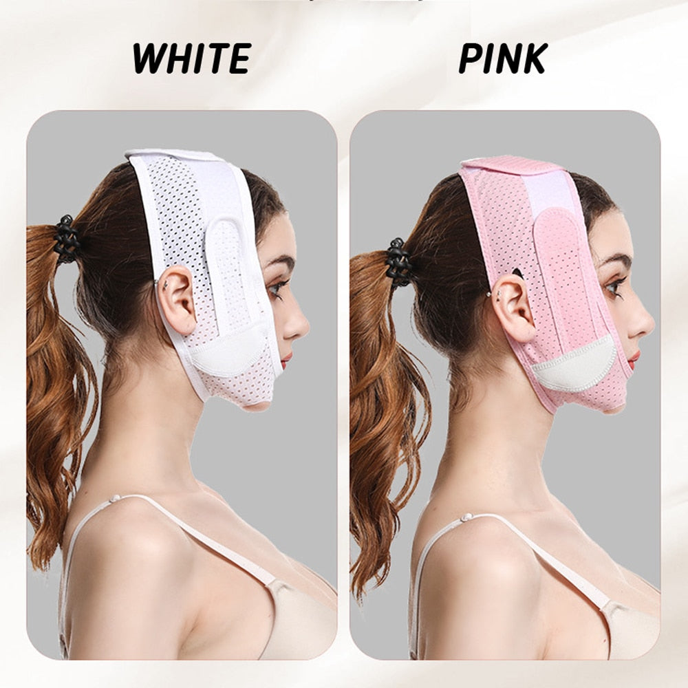 V Face Shaper Facial Slimming Bandage Relaxation Lift Up Belt Shape Maroon Asteria