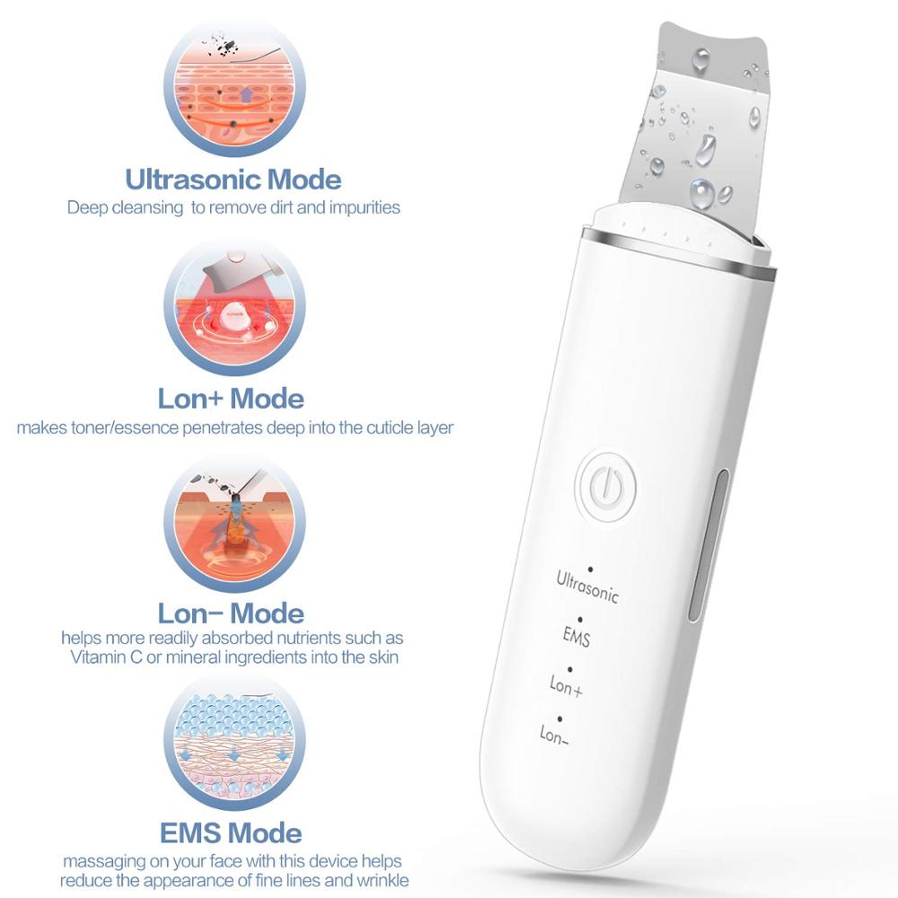 New Ultrasonic Ion Face Cleansing Skin Scrubber Peeling Shovel EMS - Timeless Beauty