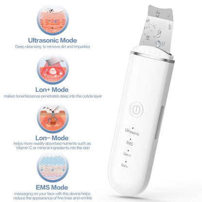New Ultrasonic Ion Face Cleansing Skin Scrubber Peeling Shovel EMS - Timeless Beauty