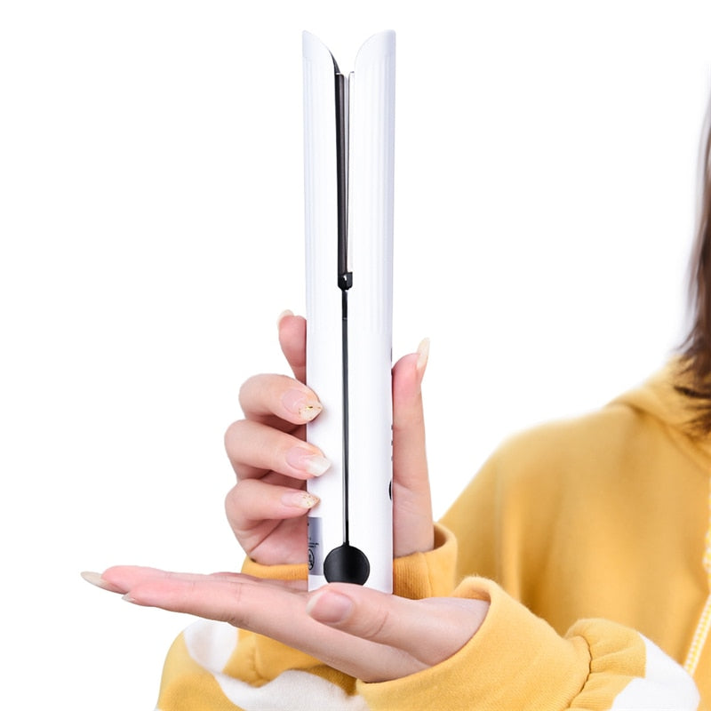 Rechargeable Hair Straightener Cordless Flat Iron Curler Ceramic - Timeless Beauty