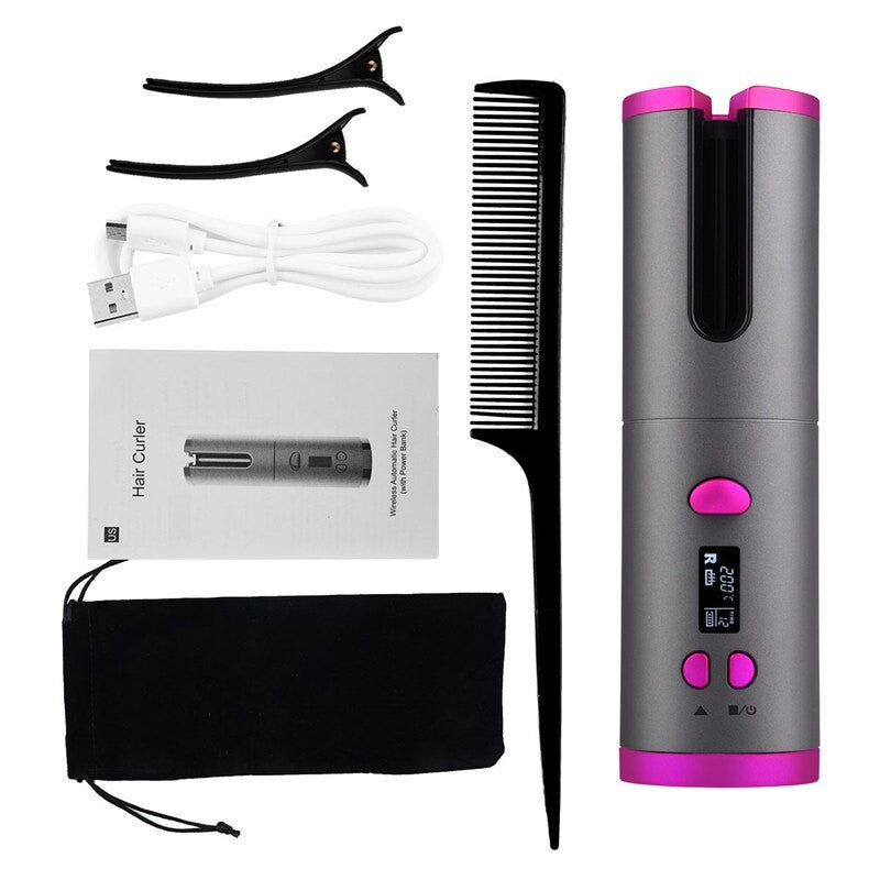 Cordless Automatic Hair Curler Iron Wireless Curling Iron USB - Timeless Beauty