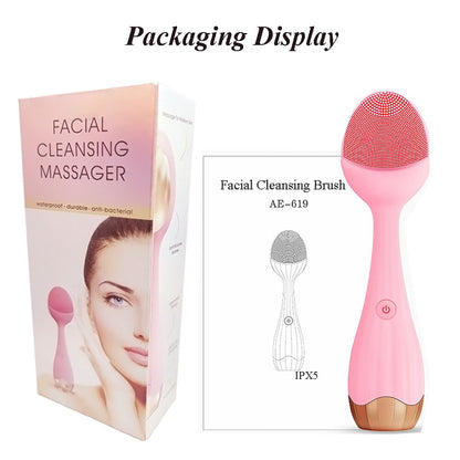 Facial Cleansing Brush Electric Sonic Face Brush For Makeup Maroon Asteria