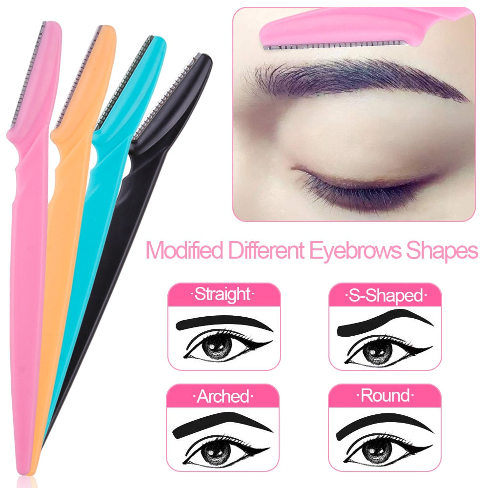 100Pcs Eyebrow Cutting Knife Blades Shaver Women Face Trimmer Hair Maroon Asteria