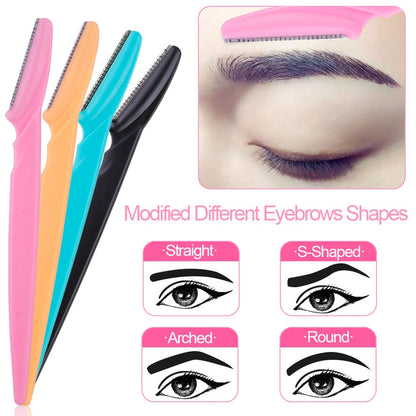 100Pcs Eyebrow Cutting Knife Blades Shaver Women Face Trimmer Hair Maroon Asteria