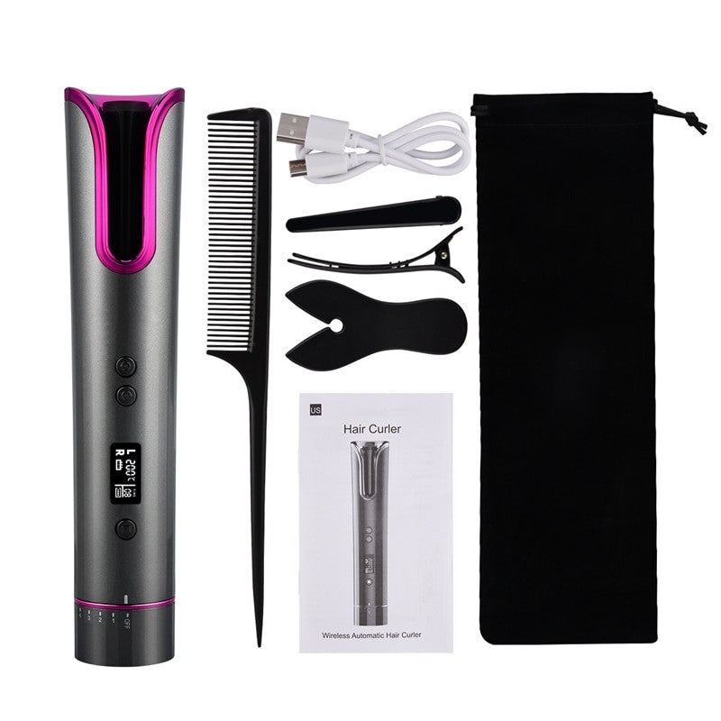 Automatic Hair Curler Ceramic Cordless Curling Iron Rechargeable Hair - Timeless Beauty