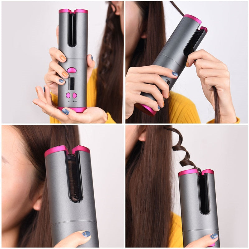Cordless Automatic Hair Curler Iron Wireless Curling Iron USB - Timeless Beauty