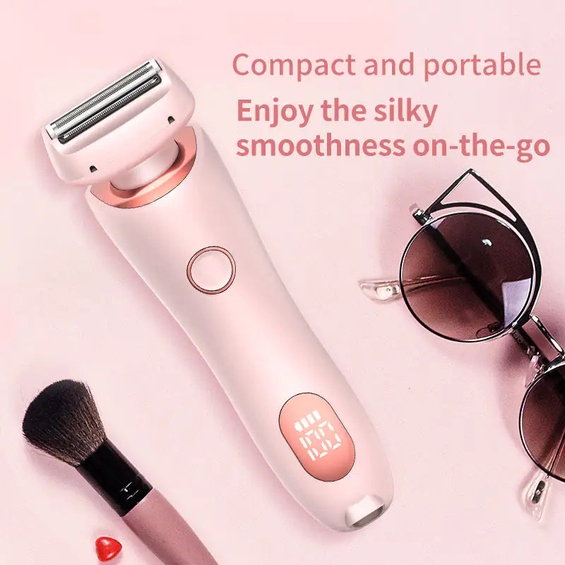 2 In 1 Hair Removal Epilator USB Rechargeable Trimmer Women Body Razor Face Leg Armpit Bikini Hand Pubic Shaver Hair Remover - Timeless Beauty