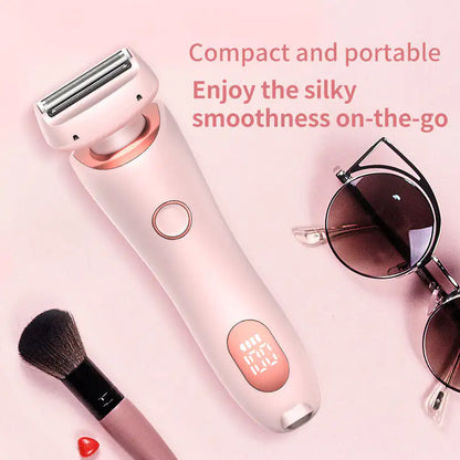 2 In 1 Hair Removal Epilator USB Rechargeable Trimmer Women Body Razor Face Leg Armpit Bikini Hand Pubic Shaver Hair Remover - Timeless Beauty
