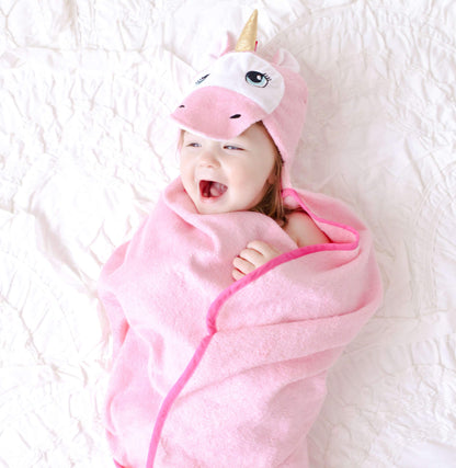 Pink Unicorn Hooded Towel Red Nyx