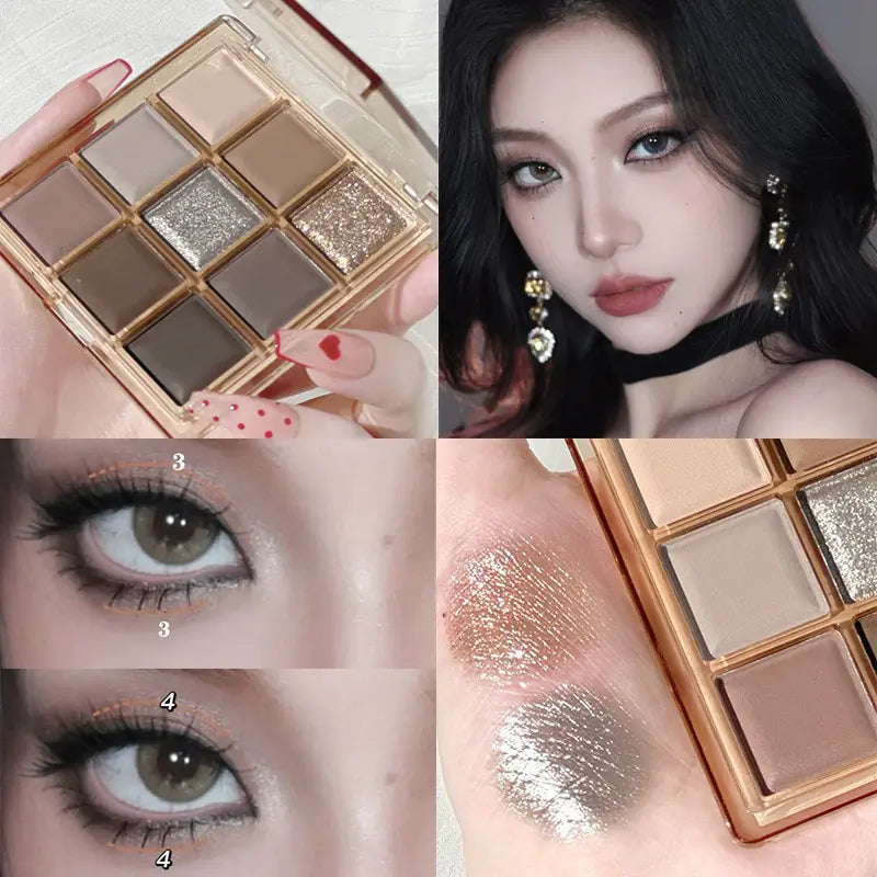 DIKALU Evening Glow 9-Color Eyeshadow Set - Timeless Beauty