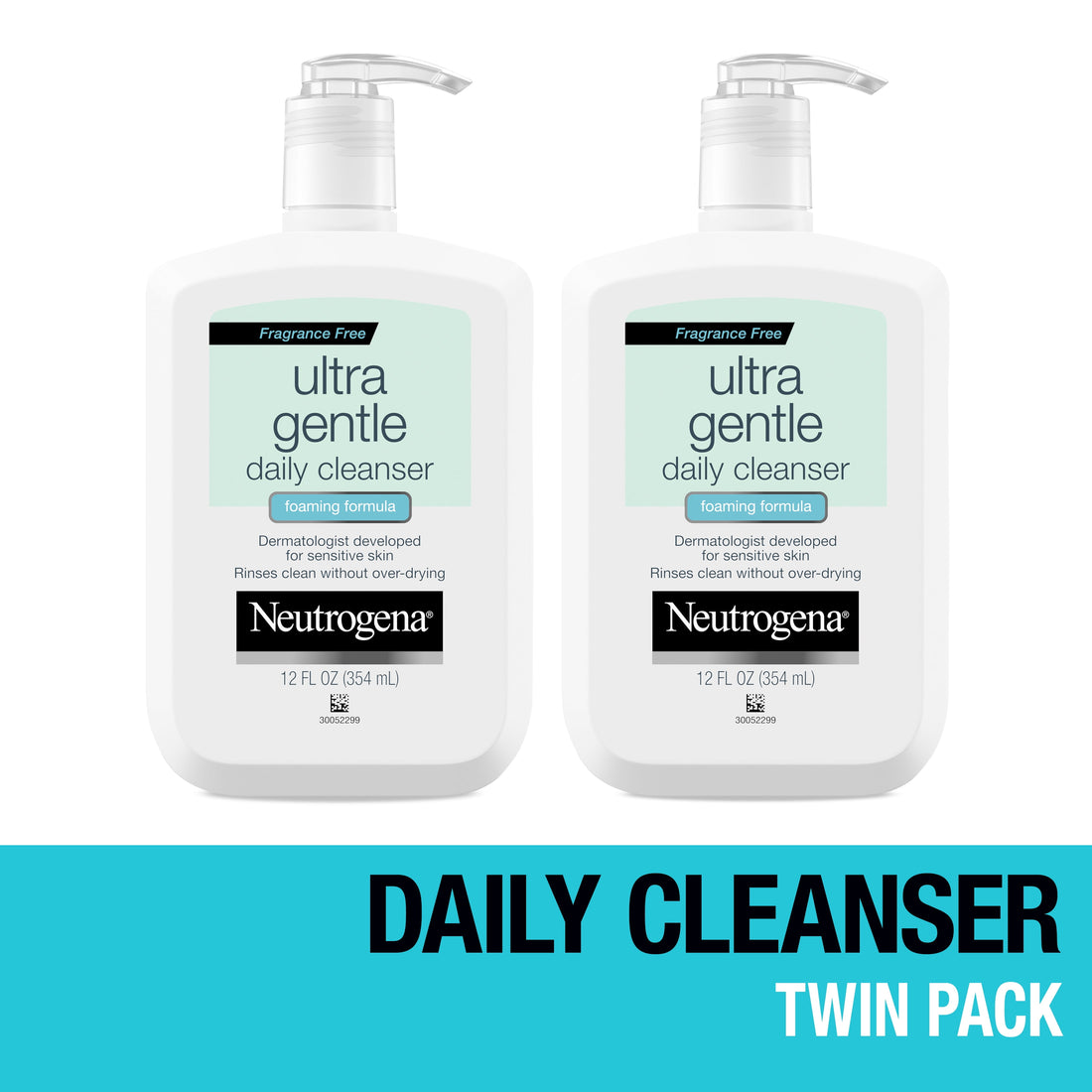 (2 Pack) Fragrance Free Ultra Gentle Foaming Face Wash, 12 Fl. Oz - Timeless Beauty