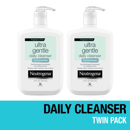 (2 Pack) Fragrance Free Ultra Gentle Foaming Face Wash, 12 Fl. Oz - Timeless Beauty