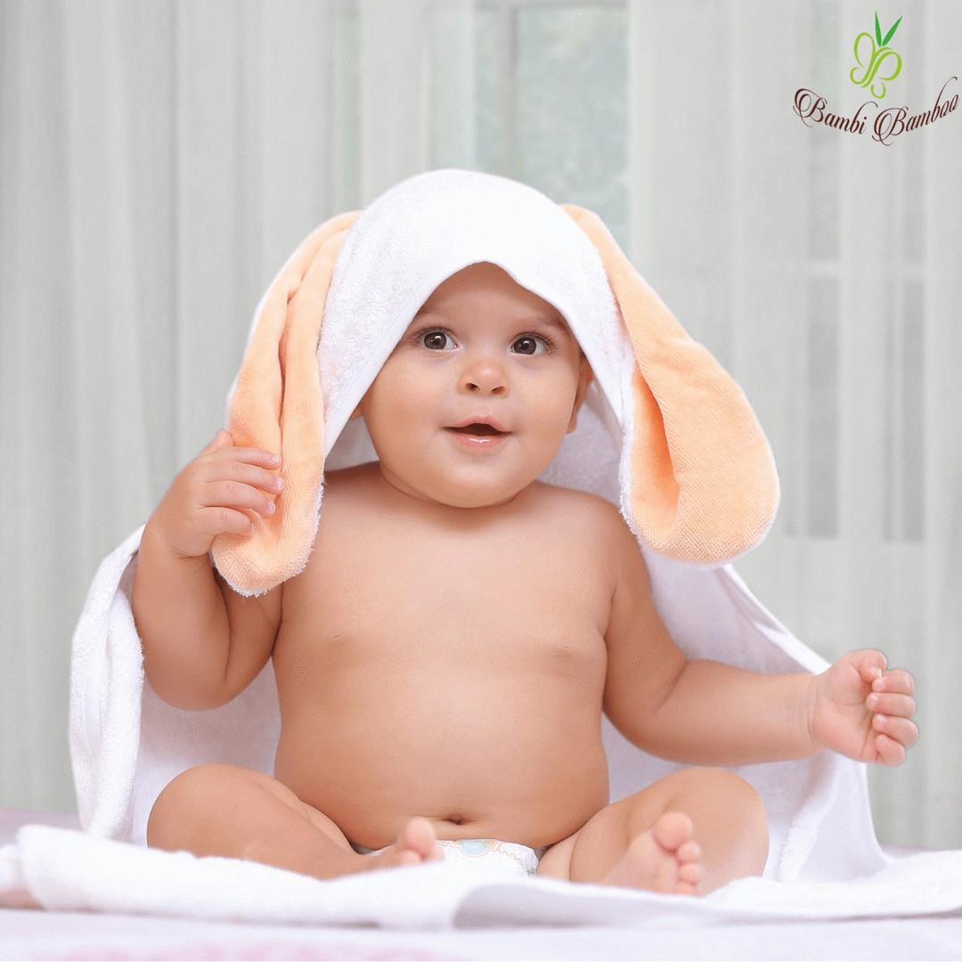 Amber Bunny Hooded Towel &amp; 2 Washcloths Red Nyx