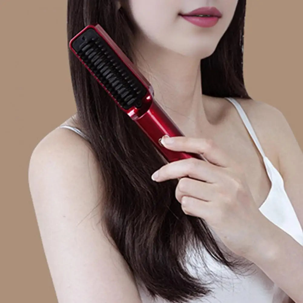 Hair Straightening Comb Portable Wireless Hair Straightener Brush for - Timeless Beauty