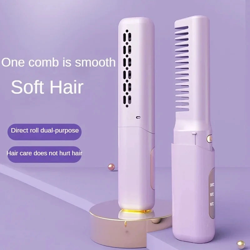 Mini Hair Straightener Professional Quick Heated Electric Hot Comb - Timeless Beauty