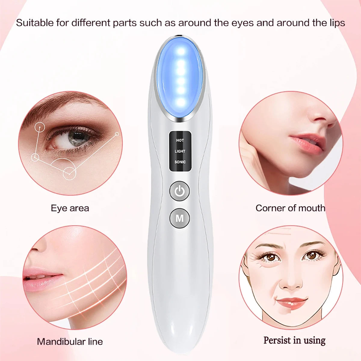 Eye Beauty Device EMS Eye Vibrate Massager Instrument Electric Face - Timeless Beauty