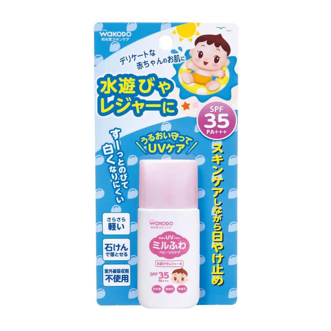 Wakodo Baby UV Care Sunscreen SPF35 PA+++ Silver Abderus