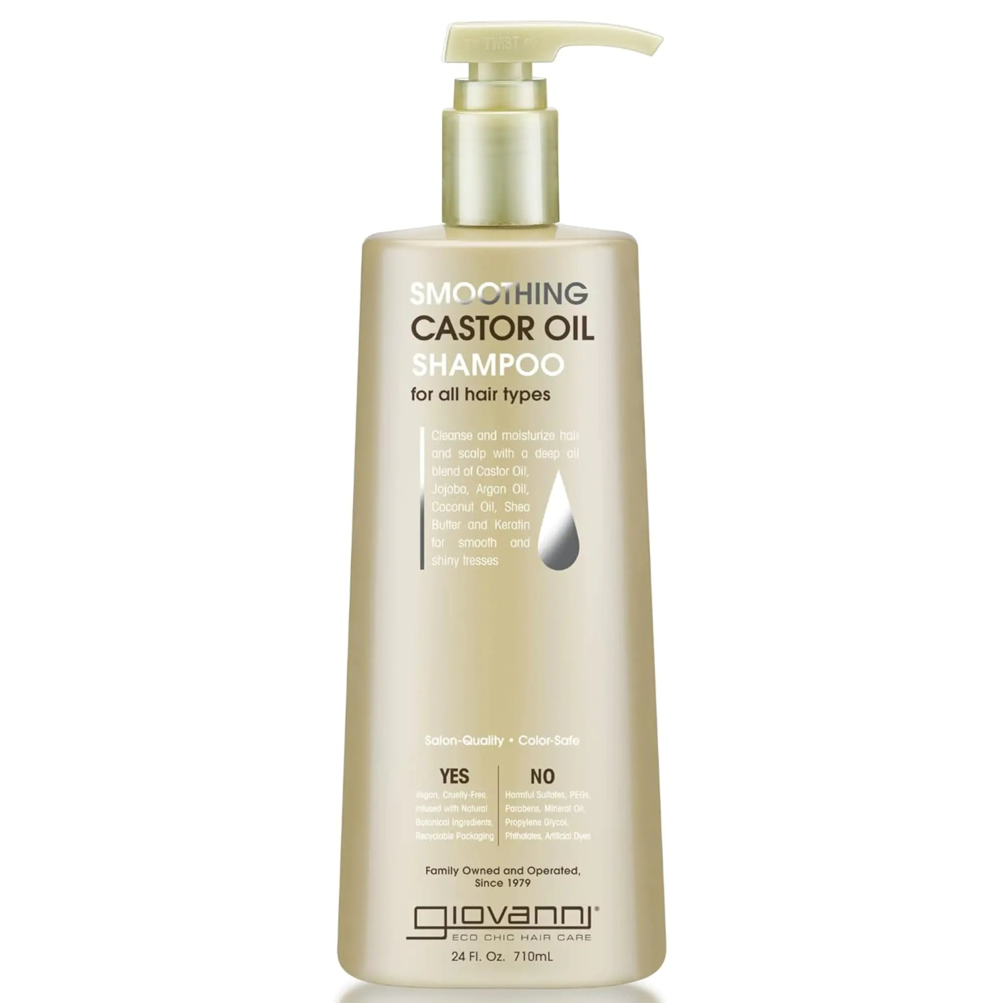 GIOVANNI Smoothing Castor Oil Shampoo - Shampoo for Moisture Hair Growth Natural Moisturizing Shampoo to Strengthen Damaged Frizzy Hair for Women & Men Restore Smooth Hair - 24 Fl Oz (Pack of 1) - Timeless Beauty