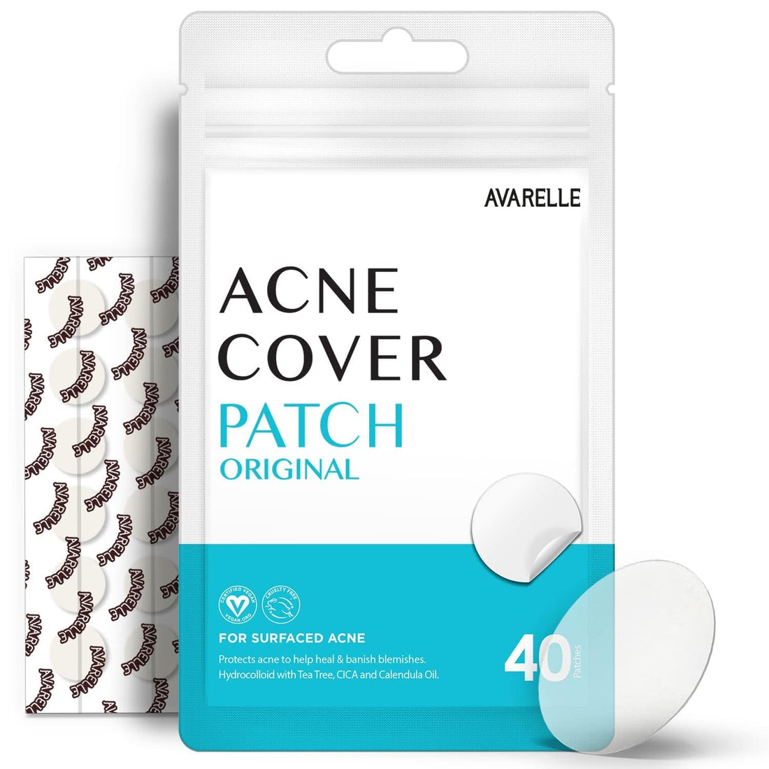 Acne Cover Patches, FSA HSA Eligible Hydrocolloid Pimple Patches for Face with Tea Tree Oil, Korean Skincare Zit Patches for Face | FSA HSA Store Eligible Items | Vegan, Cruelty-Free - Timeless Beauty