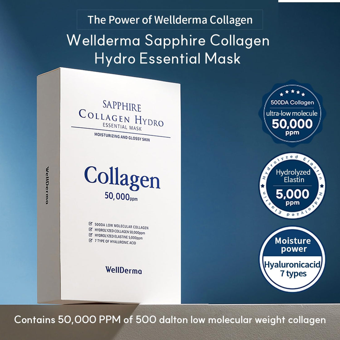 Sapphire Collagen Hydro Essential Mask 10 Sheets Skin Soothing Calming - Timeless Beauty