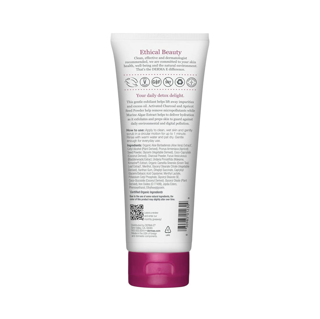 Purifying Daily Facial Detox Scrub with Activated Charcoal and Seaweed Extract –Exfoliating Face Scrub Cleanses, Smooths and Brightens, 4Oz - Timeless Beauty
