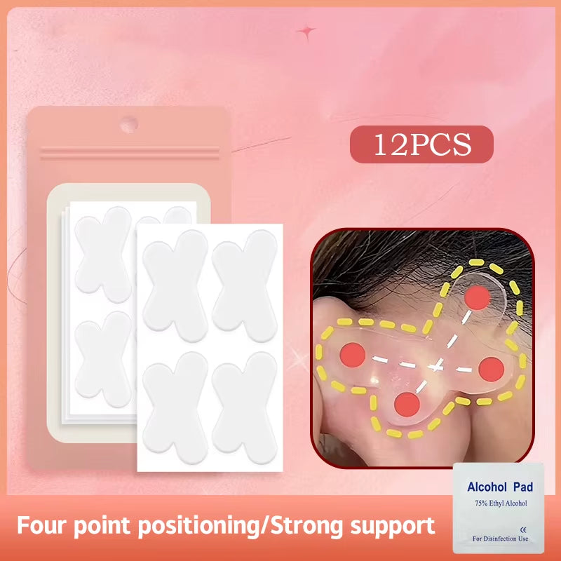 4/8/12/16/20/24/32Pcs Butterfly-Shaped Elf Ear Stickers Corrector Correction Patch Silicone Patches Tape Cosmetics Ears Primer