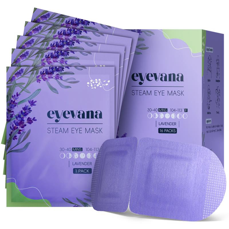 Eyevana Steam Eye Mask (Unscented), 16 Packs, Self Heating Eye Mask, Disposable, Dry Eye Relief, Fast Relief for Stye, Dark Circles, Puffy Sensitive Eyes, Relaxation Gift for Women - Timeless Beauty