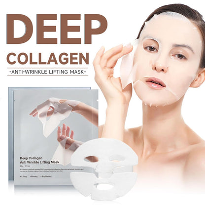 Deep Collagen Face Mask, Bio-Collagen Korean Overnight Hydrogel Mask, anti Wrinkle Firming Lifting Korean Collagen Films for Improve Skin Elasticity,Firming and Moisturizing 5 Pack - Timeless Beauty