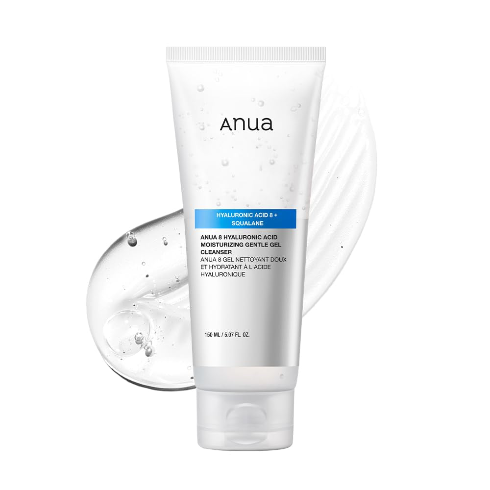 Moisturizing Gentle Gel Cleanser, Hyaluronic Acid, Squalane, Ceramide, Foaming Facial Korean Cleanser, Ph Balance, Daily Hydrating Face Wash, Korean Skincare (150Ml/5.07Fl Oz.) - Timeless Beauty