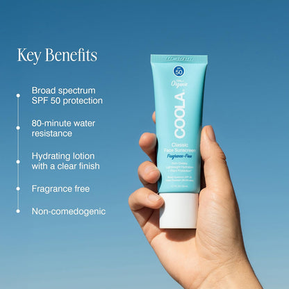 Organic Face Sunscreen SPF 50 Sunblock Lotion, Dermatologist Tested Skin Care for Daily Protection, Vegan and Gluten Free, Fragrance Free, 1.7 Fl Oz. - Timeless Beauty
