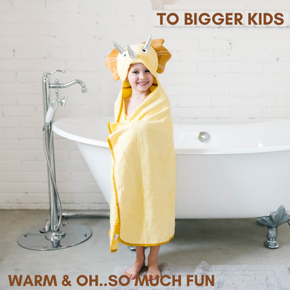 Toddler Hooded Towel Yellow Dinosaur - Timeless Beauty