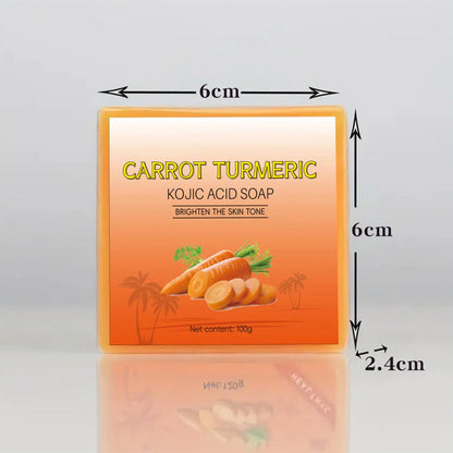 Natural Carrot Turmeric Soap Bar for Face &amp; Body,Turmeric Skin Soap Wash for Dark Spots,Intimate Areas,Underarms,Turmeric Face Soap Reduces Acne,Fades Scars &amp; Cleanses Skin - Timeless Beauty