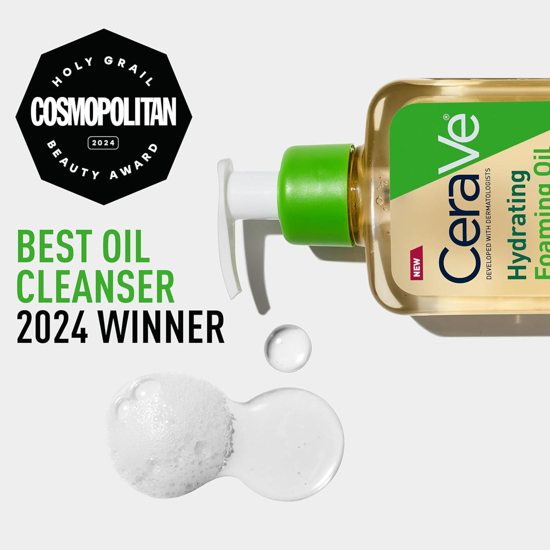 Hydrating Foaming Oil Cleanser | Moisturizing Oil Cleanser for Face &amp; Body | Squalane Oil + Hyaluronic Acid + Ceramides | for Dry to Very Dry Skin | Fragrance Free &amp; Residue Free | 19 FL Oz - Timeless Beauty