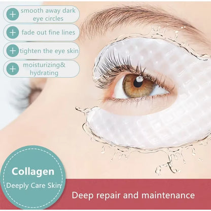 Collagen Eye Mask Wrinkle Remove Eyes Patches Firming Lifting Fade Fine Lines Hyaluronic Acid Moisturizing Smooth Eye Skin Care - Timeless Beauty