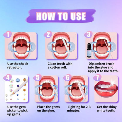 690 Pcs Teeth Gem Kit,Tooth Gems Kit for Teeth DIY Crystals Teeth Diamonds Jewel Kit for Girls Y2K Fashionable for Boys Harmless (690) Gel Oral Orthodontic Accessories Glitter