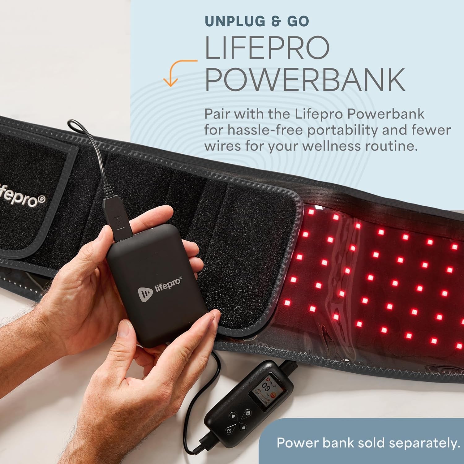 Red Light Therapy Belt - 660Nm &amp; 850Nm near Infrared &amp; Red Light Therapy for Body, Relaxing Muscle, Inflammation, Improve Circulation