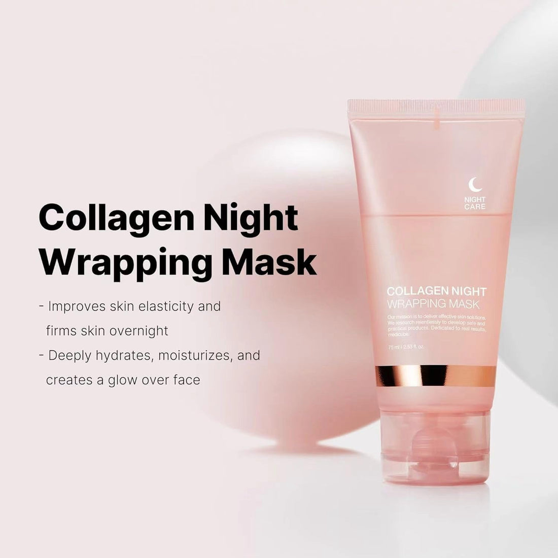 Collagen Night Wrap Mask, Hydrolyzed Collagen Anti-Wrinkle Lifting Mask, Reduces Fine Lines and Dullness, Makes Skin Smooth and Firm - Timeless Beauty