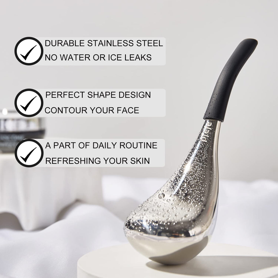 Ice Globes Facial Skin Care Tools for Women Face Eyes, Stainless Steel Face Beauty Cryo Sticks for Girls Ladies, Esthetician Supplies Cooling Spa Globes Cold Roller with Storage Case - Timeless Beauty