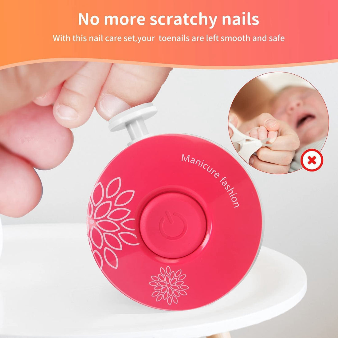 Electric Baby Nail Trimmer Nail Polisher Infant Manicure Scissors - Timeless Beauty