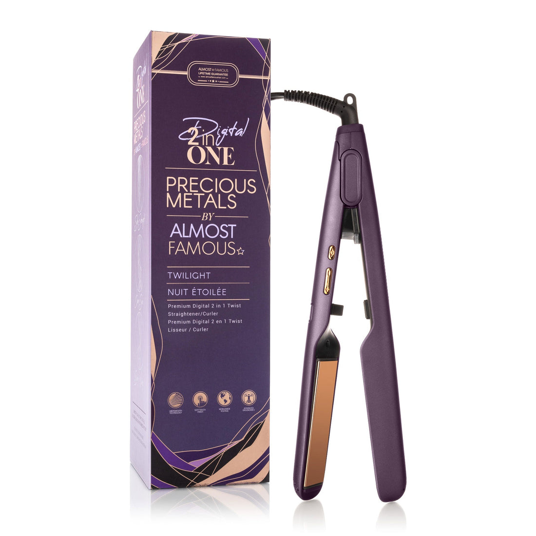 Almost Famous Digital 2inONE Twist Flat Iron with RG Titanium Plates - Timeless Beauty