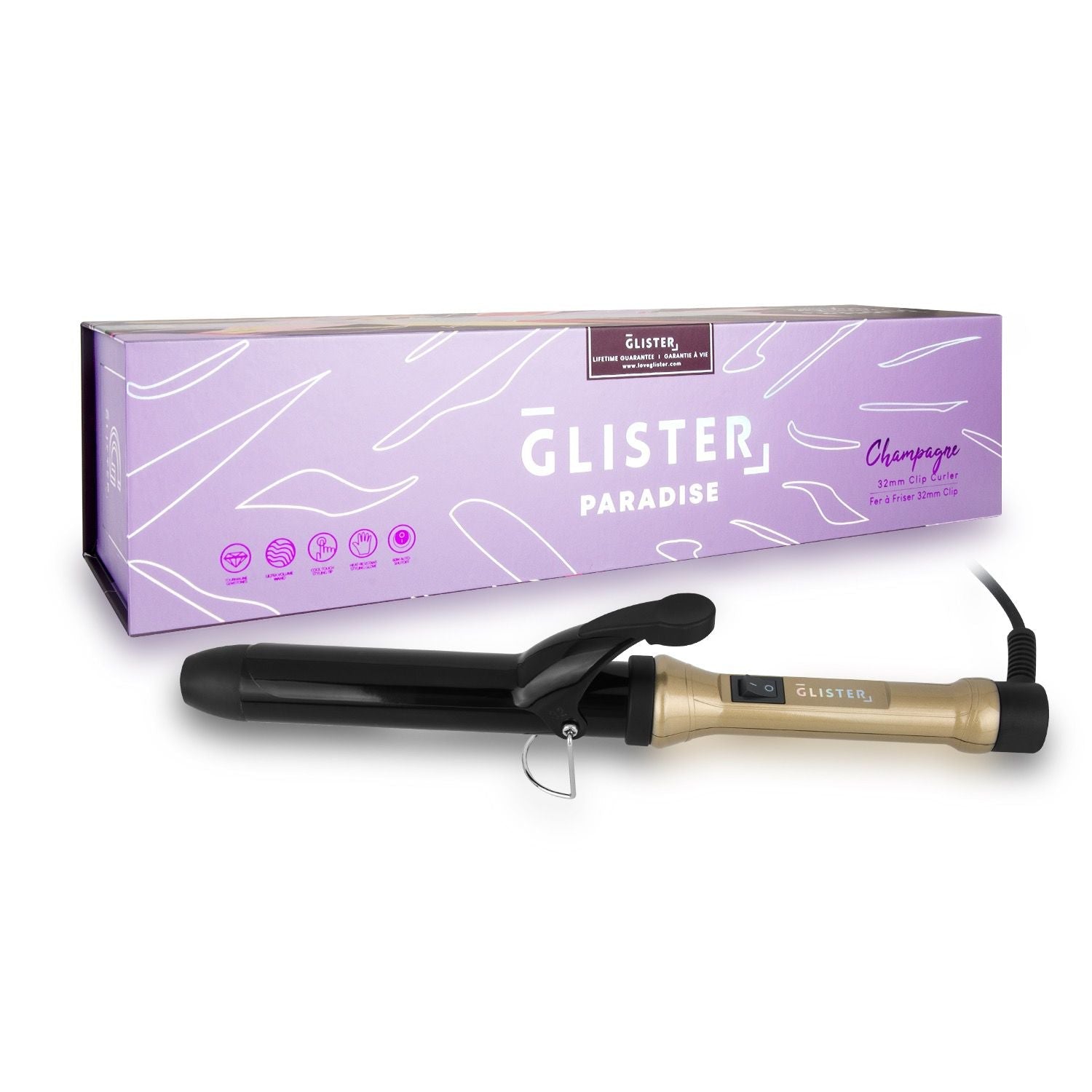 Paradise 32mm Max Volume Clip Curler - Champagne - Timeless Beauty